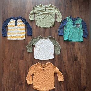 Set of 5 toddler boy 2T long sleeve shirts